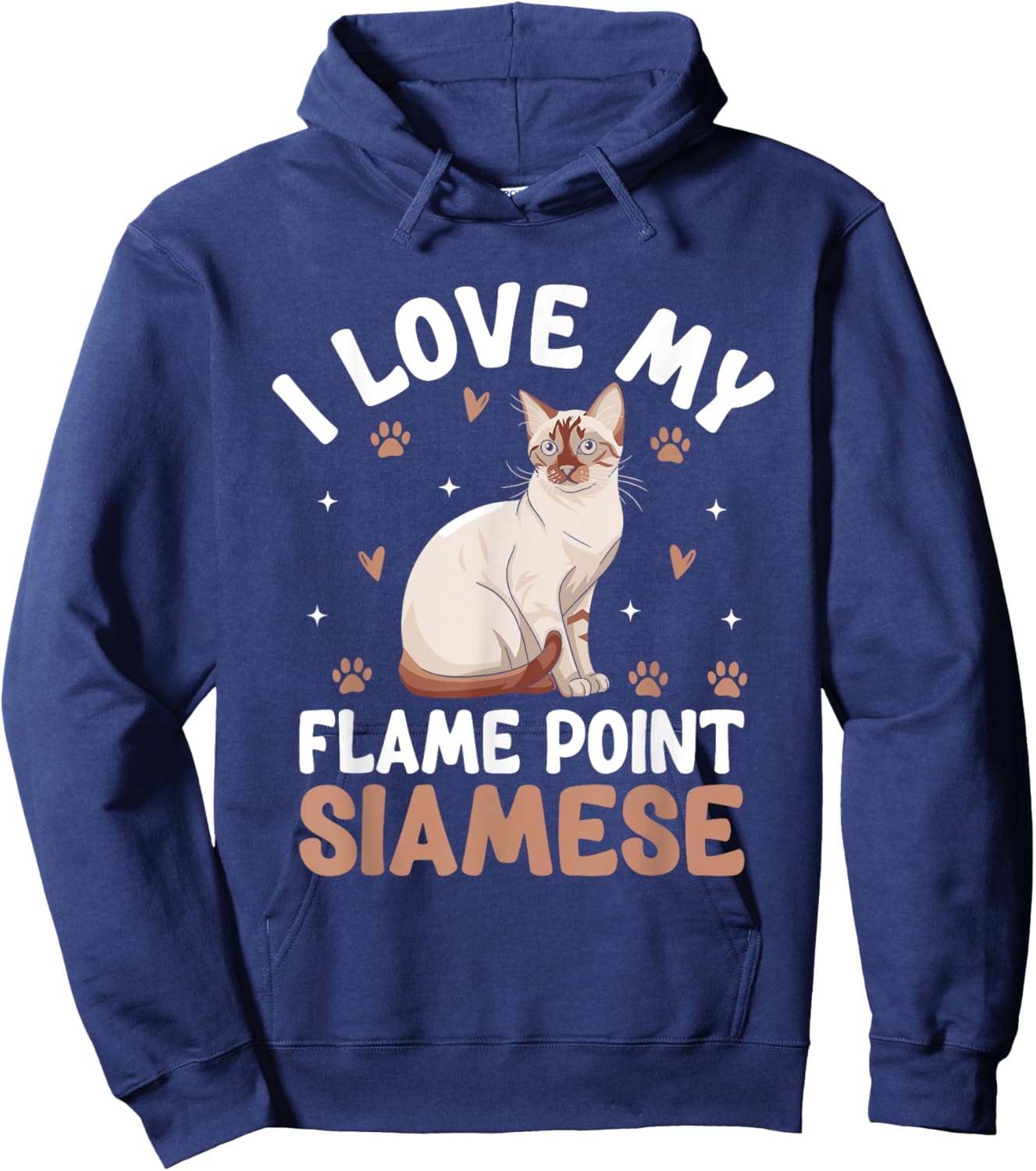 I Love My Flame Point Siamese Meezer Hoodie - Hoodie | Navy