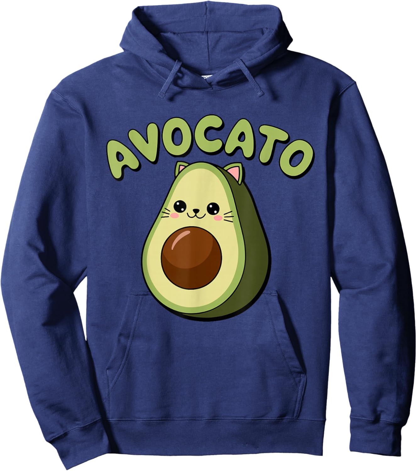 Avocato Funny Avocado Lover Cat Pun Print Men Women Kids Hoodie - Hoodie | Navy