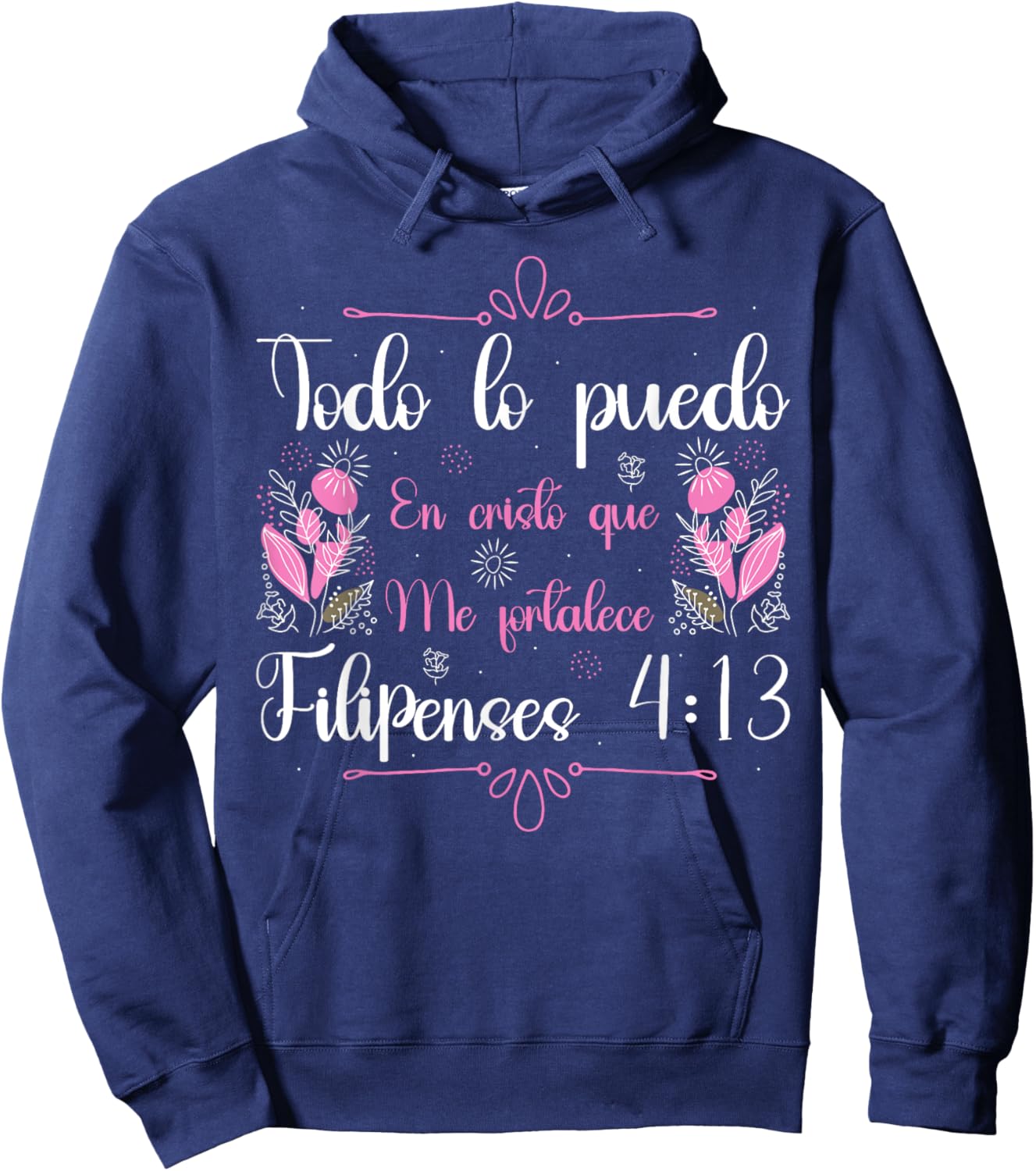 Christian Spanish Espanol Bilingual Christ Bible Verse Hoodie - Hoodie | Navy