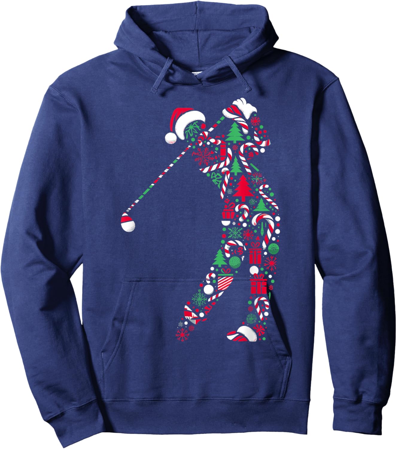 Christmas Tree Candy Golf Santa Christmas Kids Hoodie - Hoodie | Navy