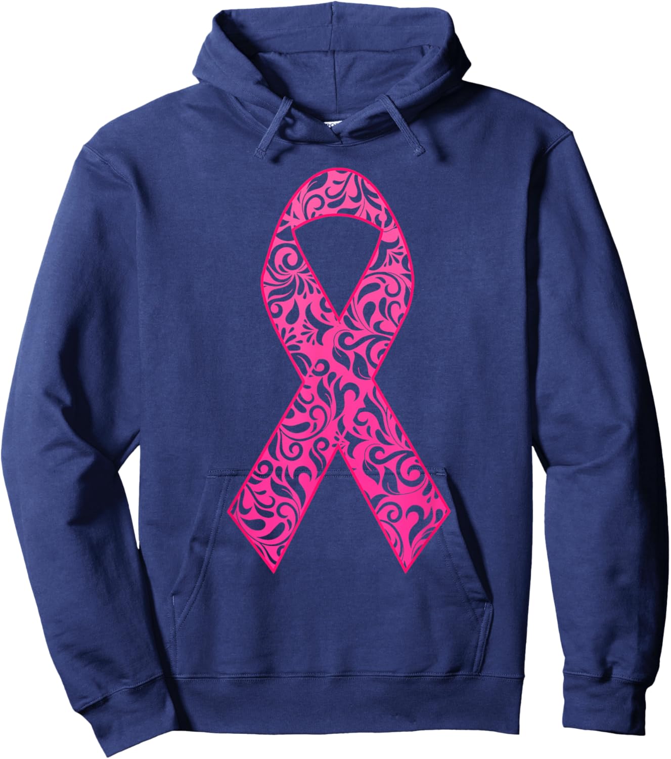 Pink Ribbon Breast Cancer Awareness Support Squads Cancer Hoodie - Hoodie | Navy