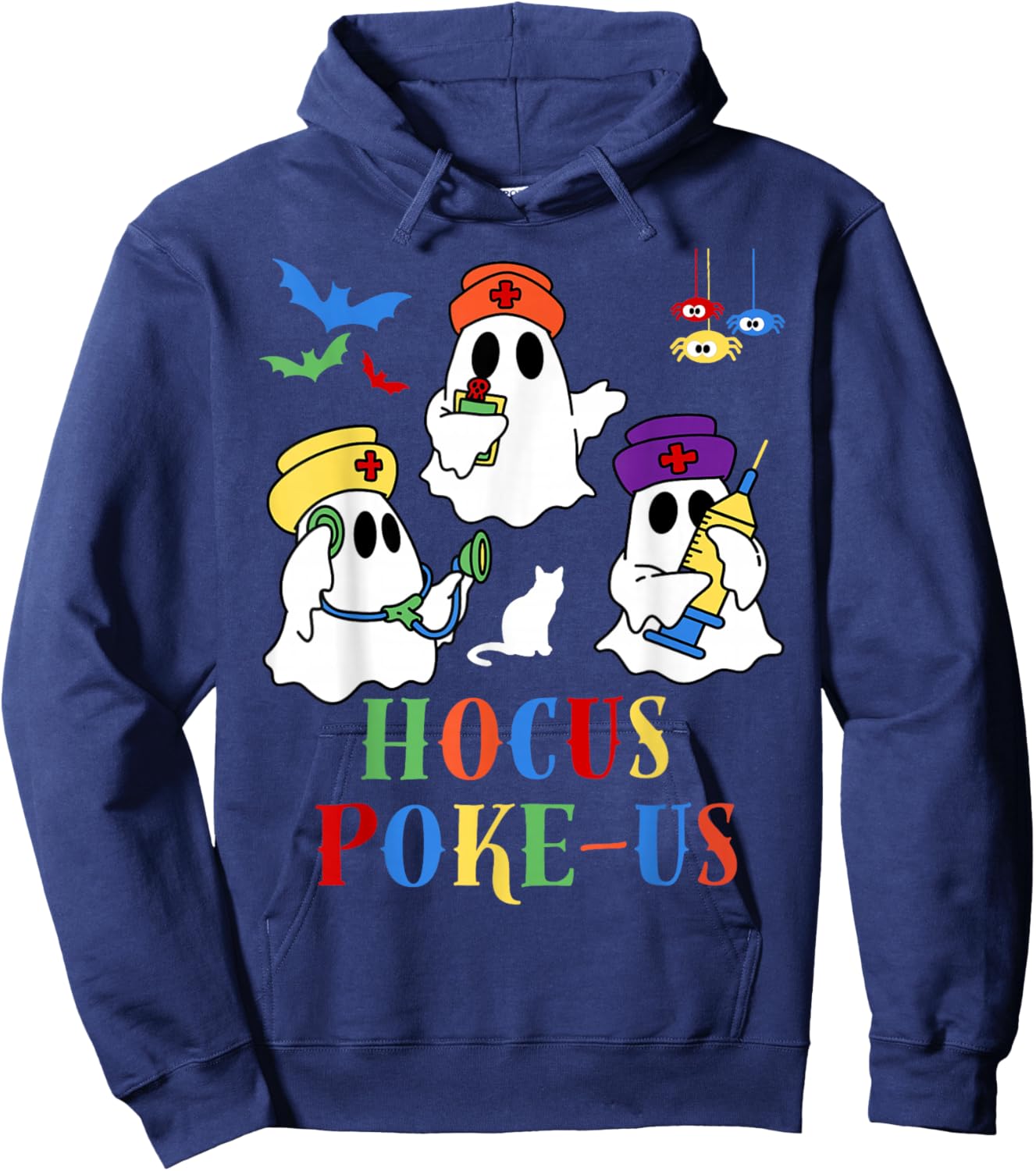 Hocus Poke-Us Nurse Halloween Medical Phlebotomy Injections Hoodie - Hoodie | Navy