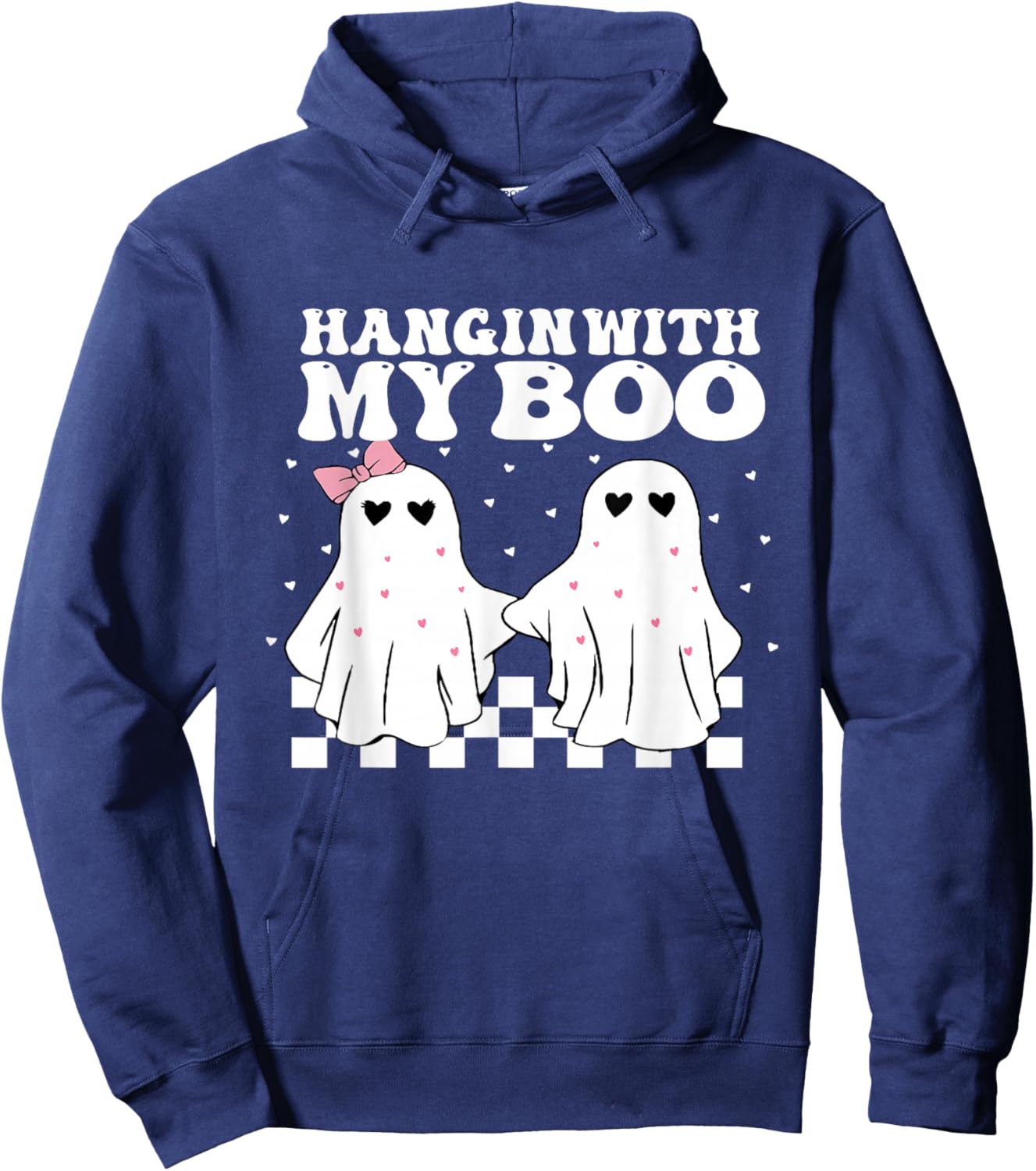 Hangin' With my Boo Couples Halloween Adult Costume His her Hoodie - Hoodie | Navy