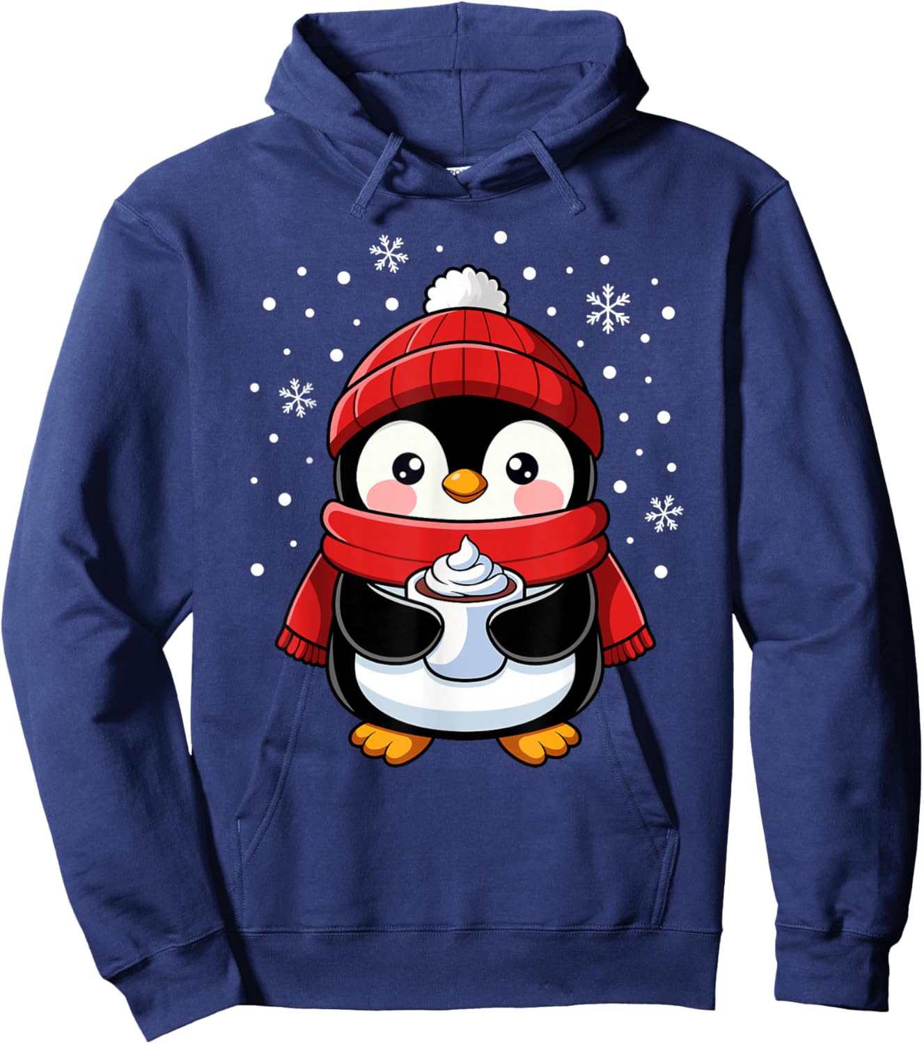 Penguin Christmas Hot Cocoa Winter Toddler Girl Boy Women Hoodie - Hoodie | Navy