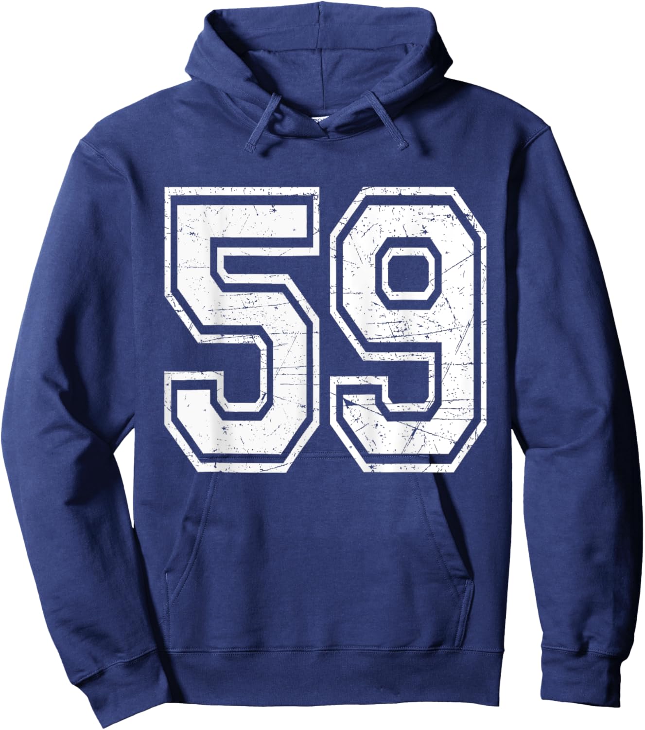 Number 59 Varsity Sports Team Jersey 59th Birthday Hoodie - Hoodie | Navy