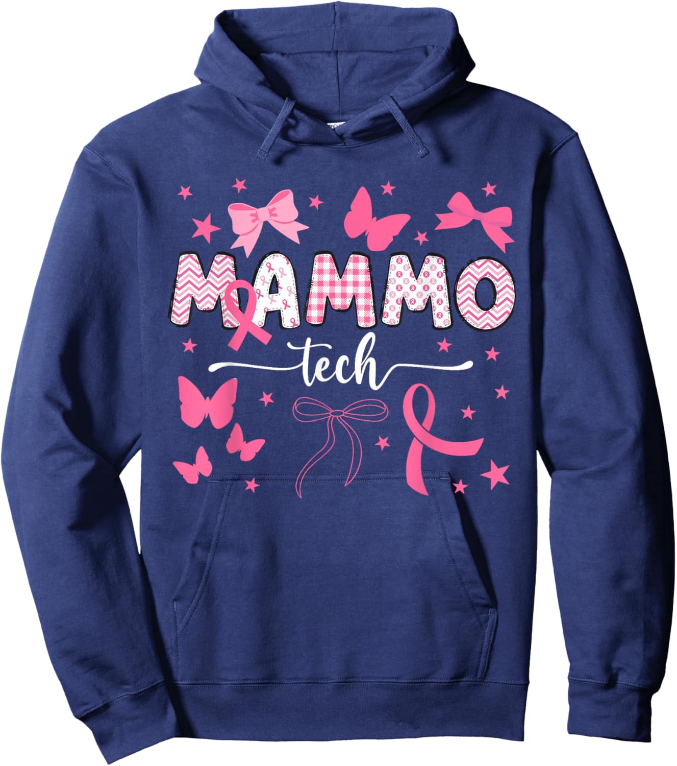 Mammo Tech Breast Cancer Awareness Month Rad Tech Radiology Hoodie - Hoodie | Navy