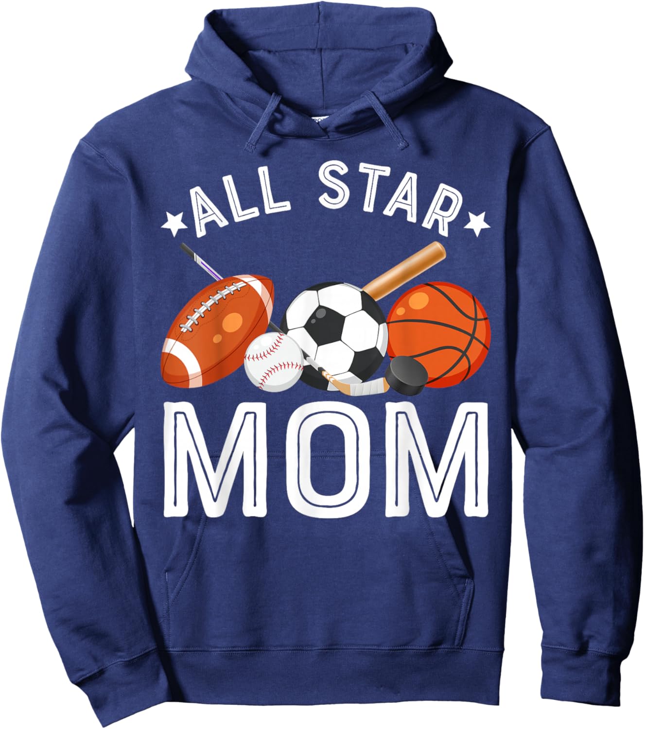 All Star Mom Of The Birthday Boy Basketball Soccer Sport Hoodie - Hoodie | Navy