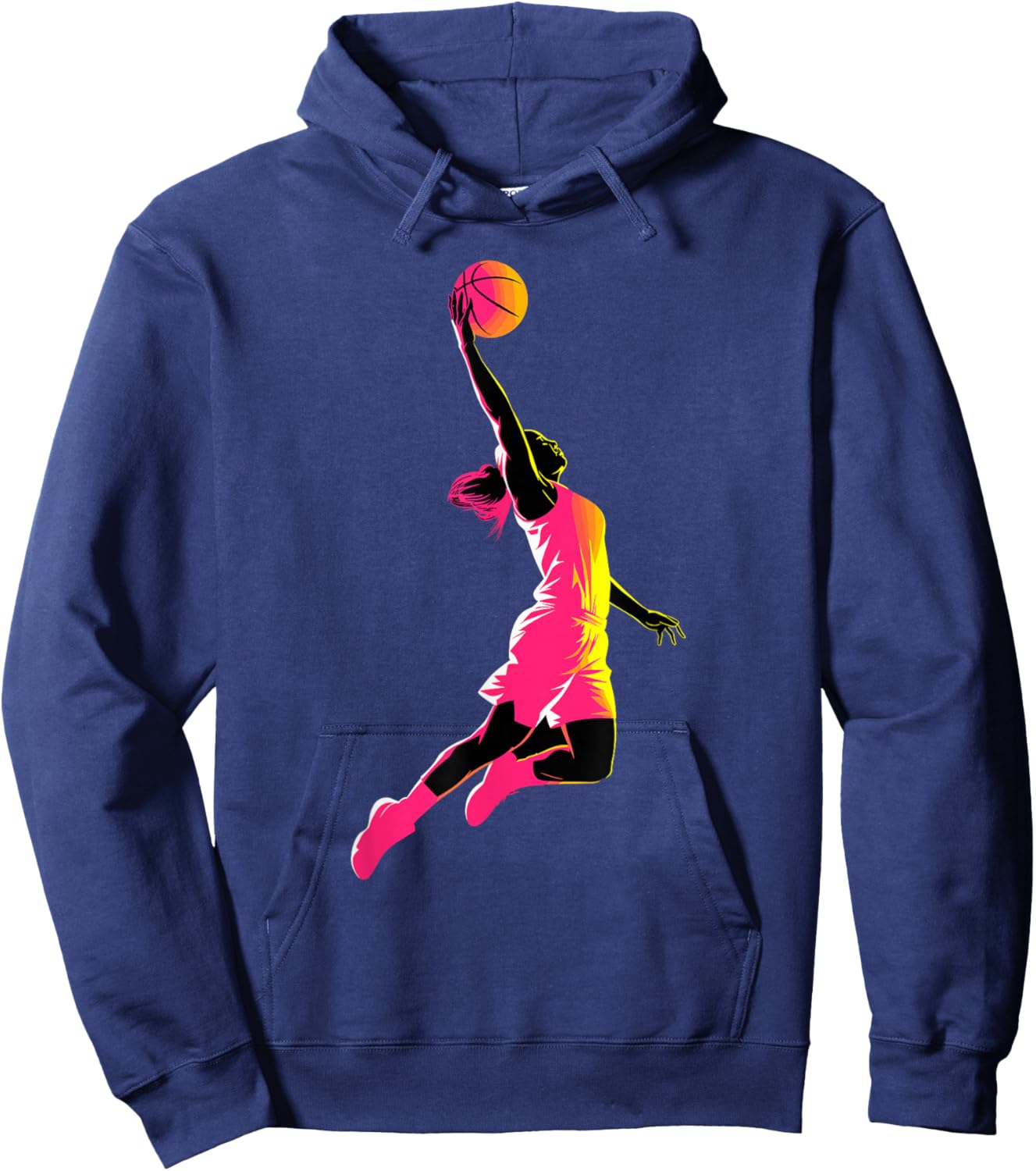 Basketball Player Dunking | Women Basketball Hoodie - Hoodie | Navy