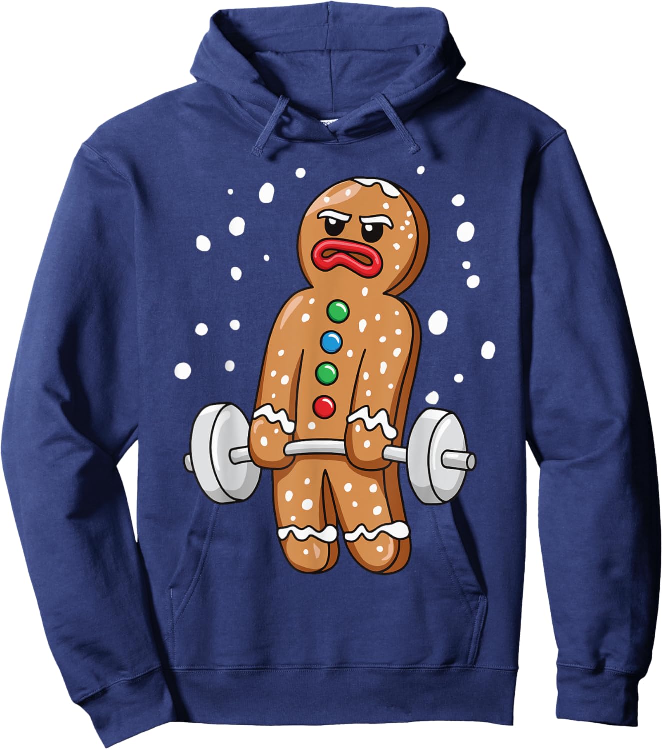 Gingerbread Weightlifting Workout Bodybuilding Hoodie - Hoodie | Navy