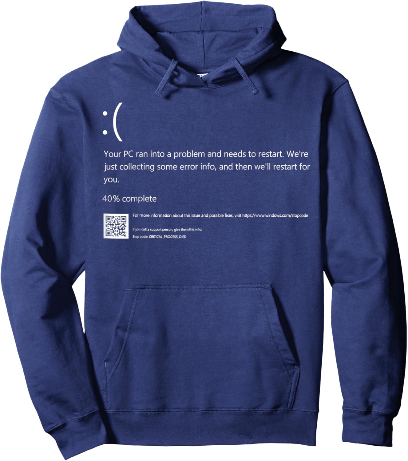 Funny Windows Error Blue Screen Halloween Costume, Tech Nerd Hoodie - Hoodie | Navy