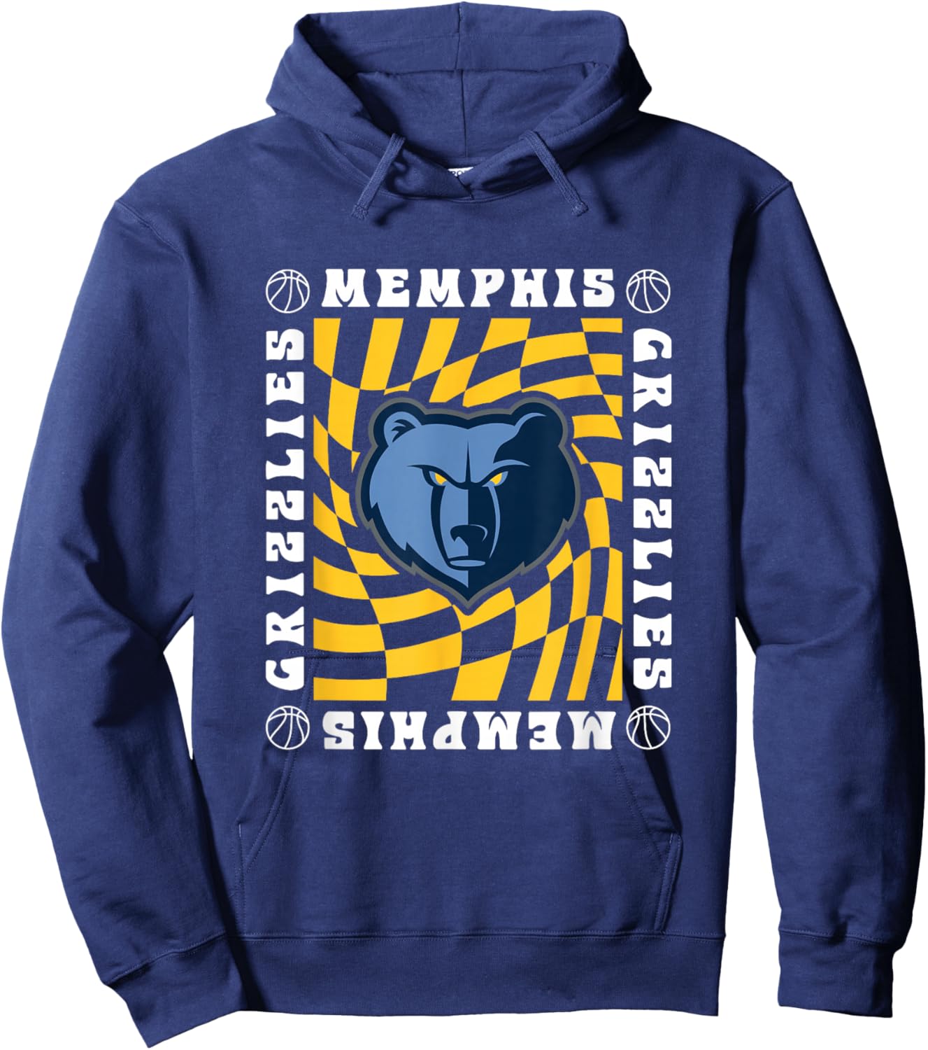 NBA Memphis Grizzlies Retro Checkerboard Wave Hoodie - Hoodie | Navy