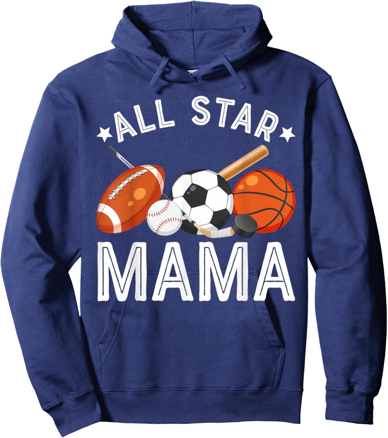 All Star Mama of The Birthday Boy Basketball Soccer Sport Hoodie - Hoodie | Navy