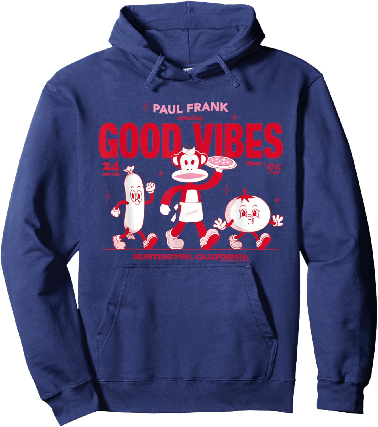 Paul Frank Julius The Monkey Serving Good Vibes California Hoodie - Hoodie | Navy
