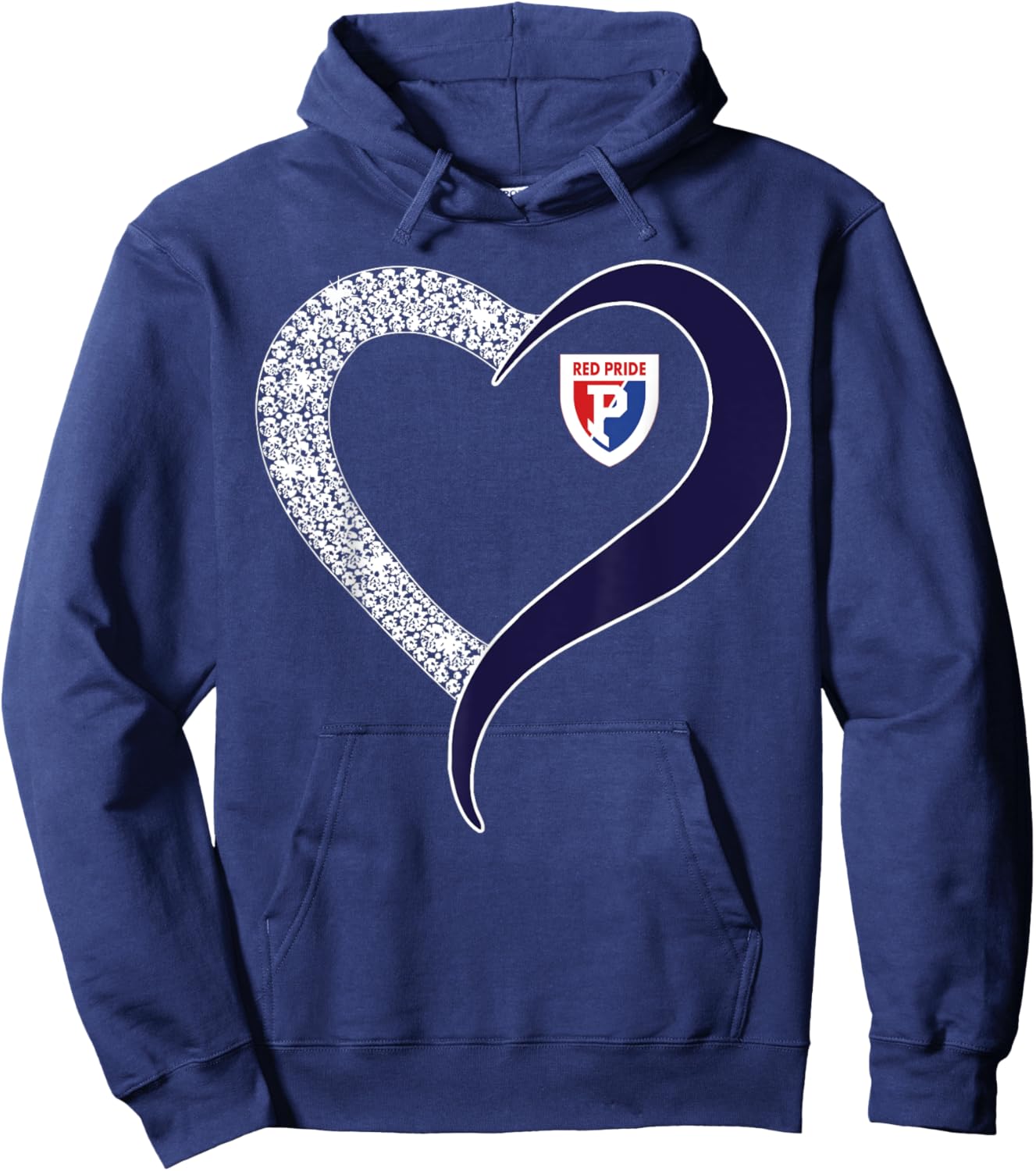 Plainfield Quakers Logo Diamond Heart HS Hoodie - Hoodie | Navy