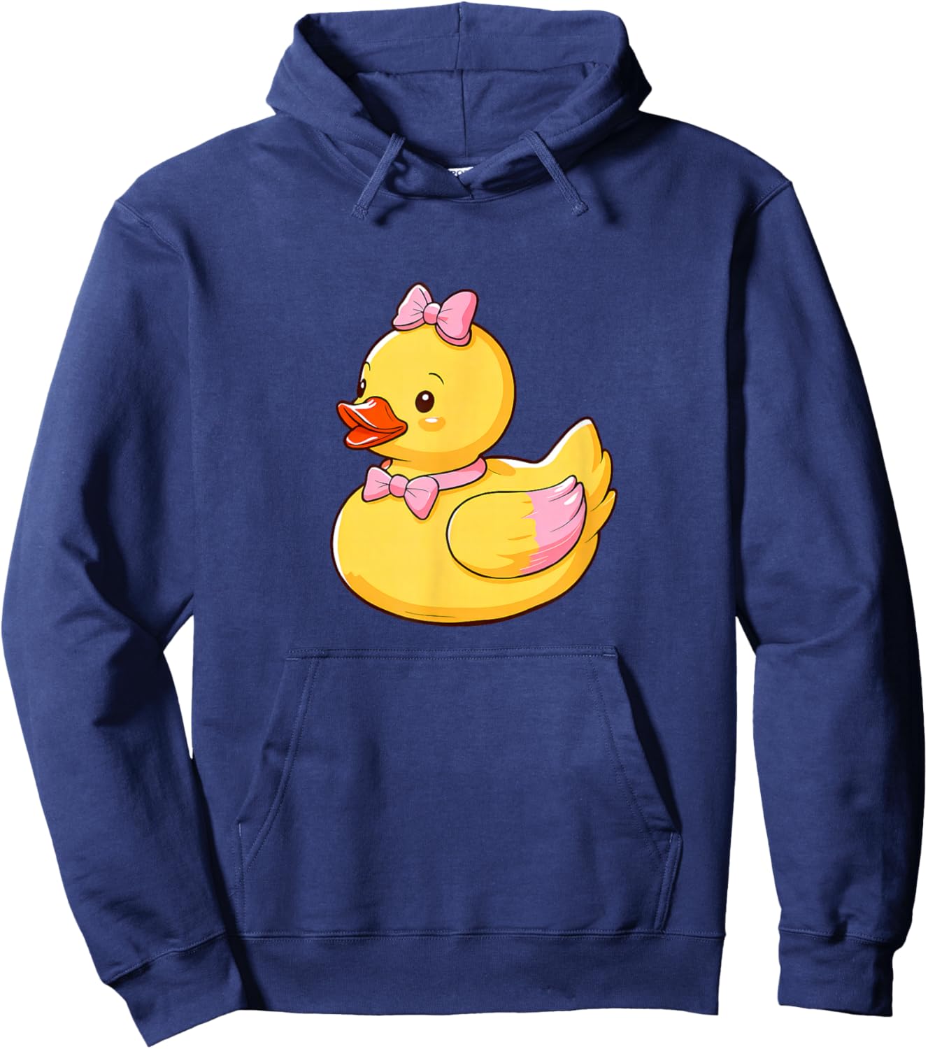 Quacktastic Duck Party Outfit Cute Girly Rubber Duckie Women Kids Black Cartoon Rubber Duck Themed Celebration Gift Summer Beach Holiday Hoodie - Hoodie | Navy