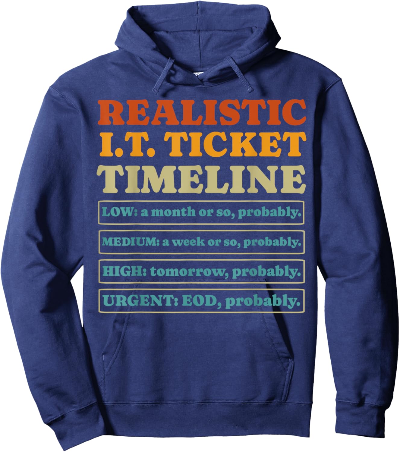 Funny IT Ticket Tech Support I.T. Guy Technical Computer Gag Hoodie - Hoodie | Navy
