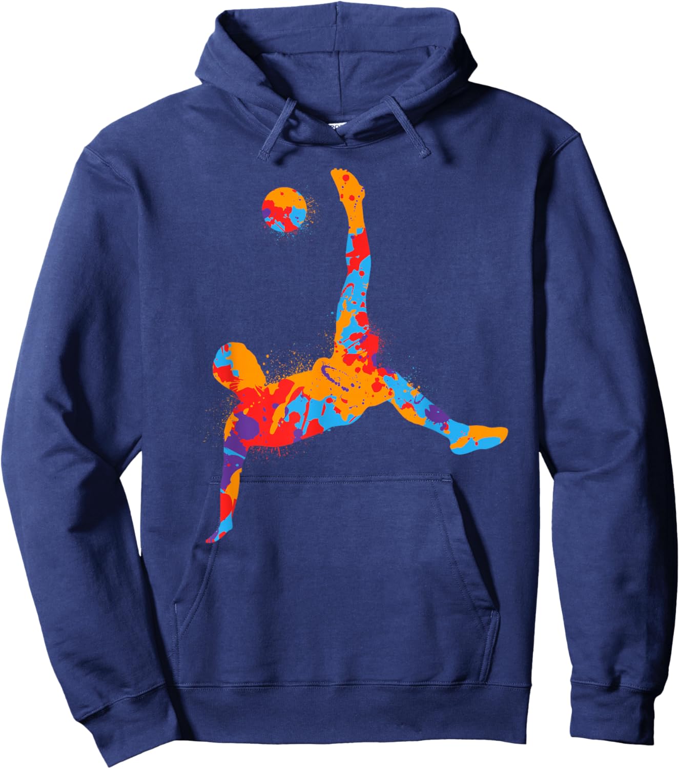Colorful Soccer Player Sports Kids Boys Men Soccer Hoodie - Hoodie | Navy
