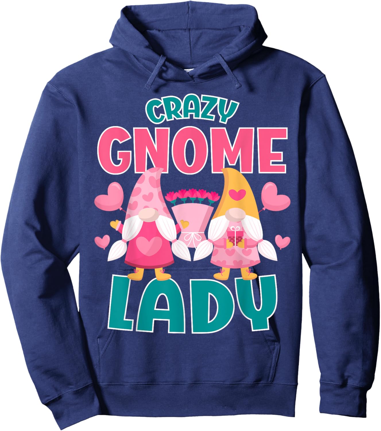 Gnomies Garden Gnome Crazy Gnome Lady Hoodie - Hoodie | Navy