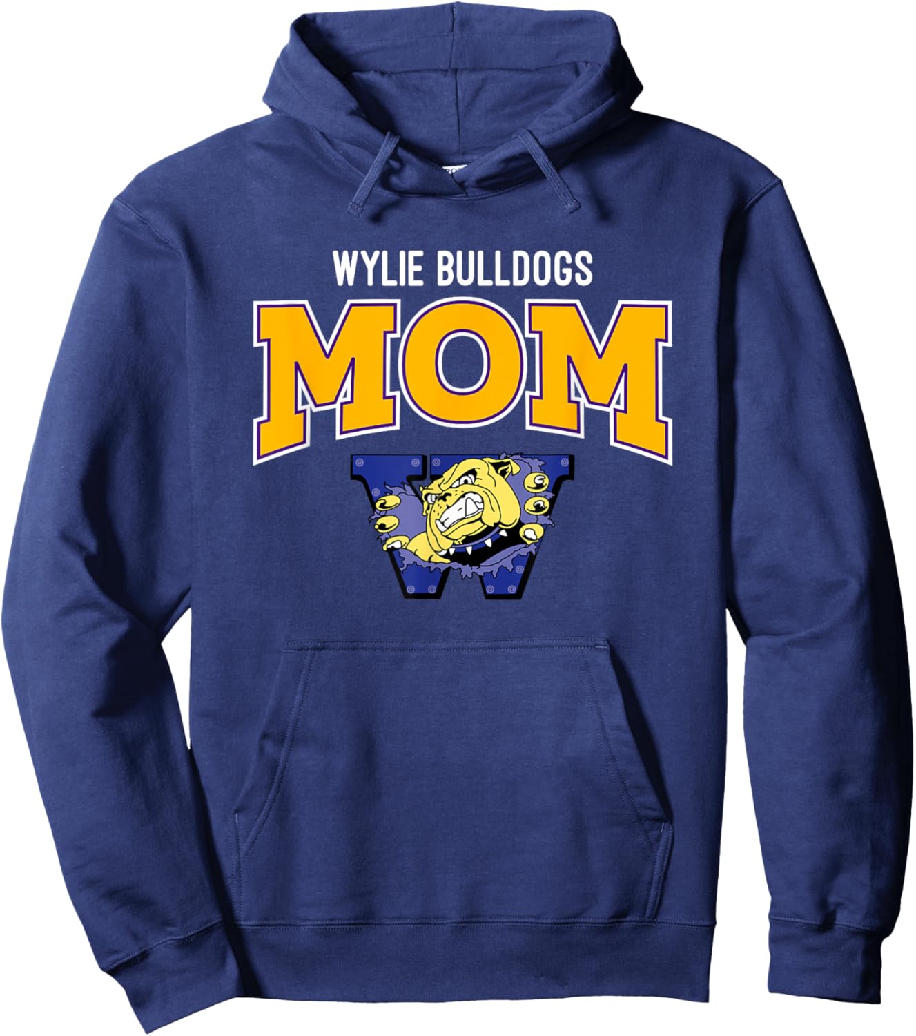 Wylie Bulldogs Logo Mom HS Hoodie - Hoodie | Navy