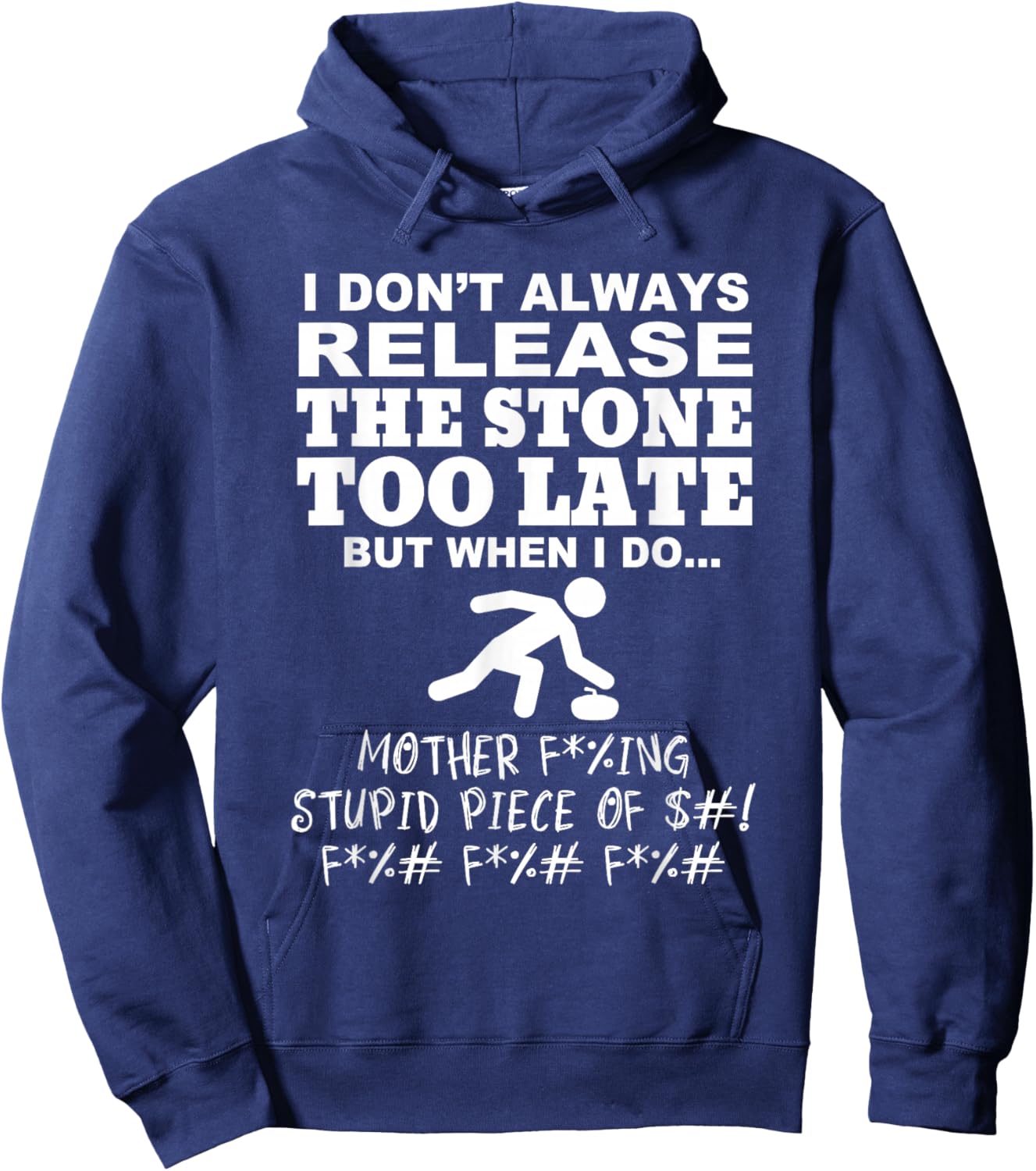 Curling Funny Curling sport Hoodie - Hoodie | Navy