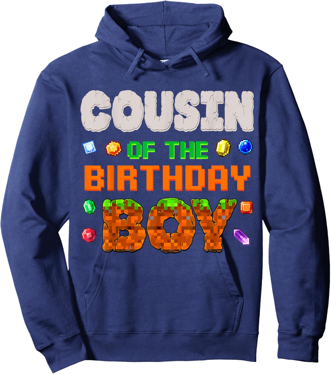 Cousin Of The Birthday Boy Video Game Pixel Number Gamer Hoodie - Hoodie | Navy