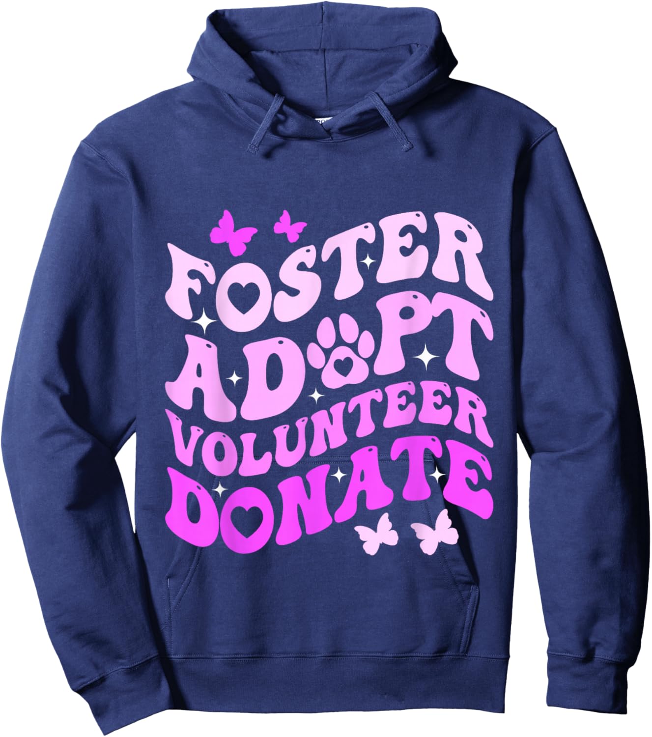 Groovy Foster Adopt Volunteer Donate Animal Rescue Dog Lover Hoodie - Hoodie | Navy