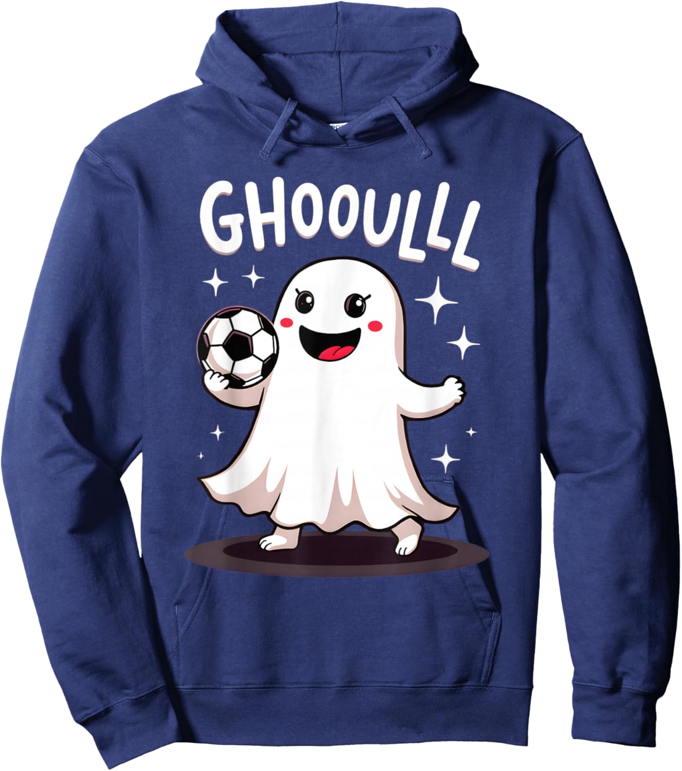 Ghoulll Soccer Ghost Fun Halloween Play Hoodie - Hoodie | Navy