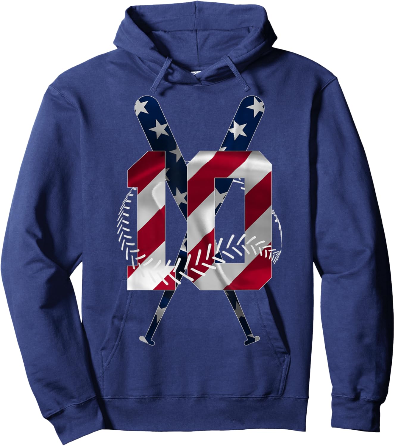 Number 10 Years Baseball 10th Birthday Hoodie - Hoodie | Navy