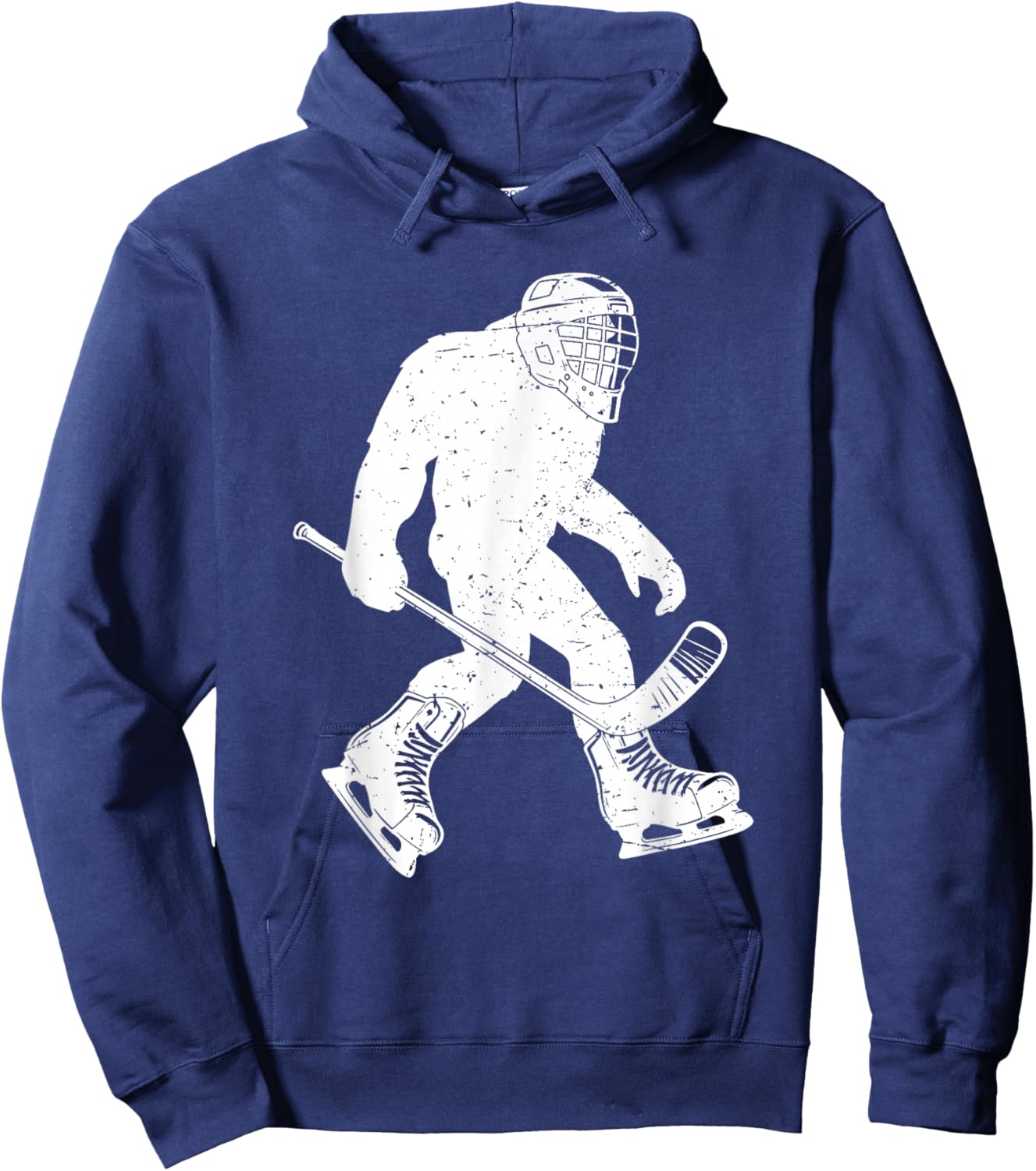 Vintage Bigfoot Hockey Sasquatch Ice Hockey Sport Funny Hoodie - Hoodie | Navy