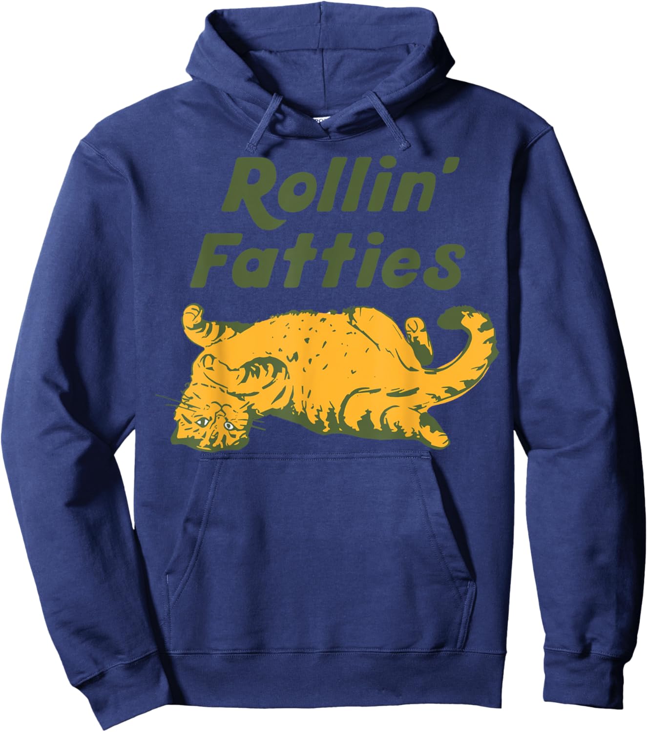 Rolling Fatties Cat Funny Cute Cat Lover Kitten Owner Kitty Hoodie - Hoodie | Navy