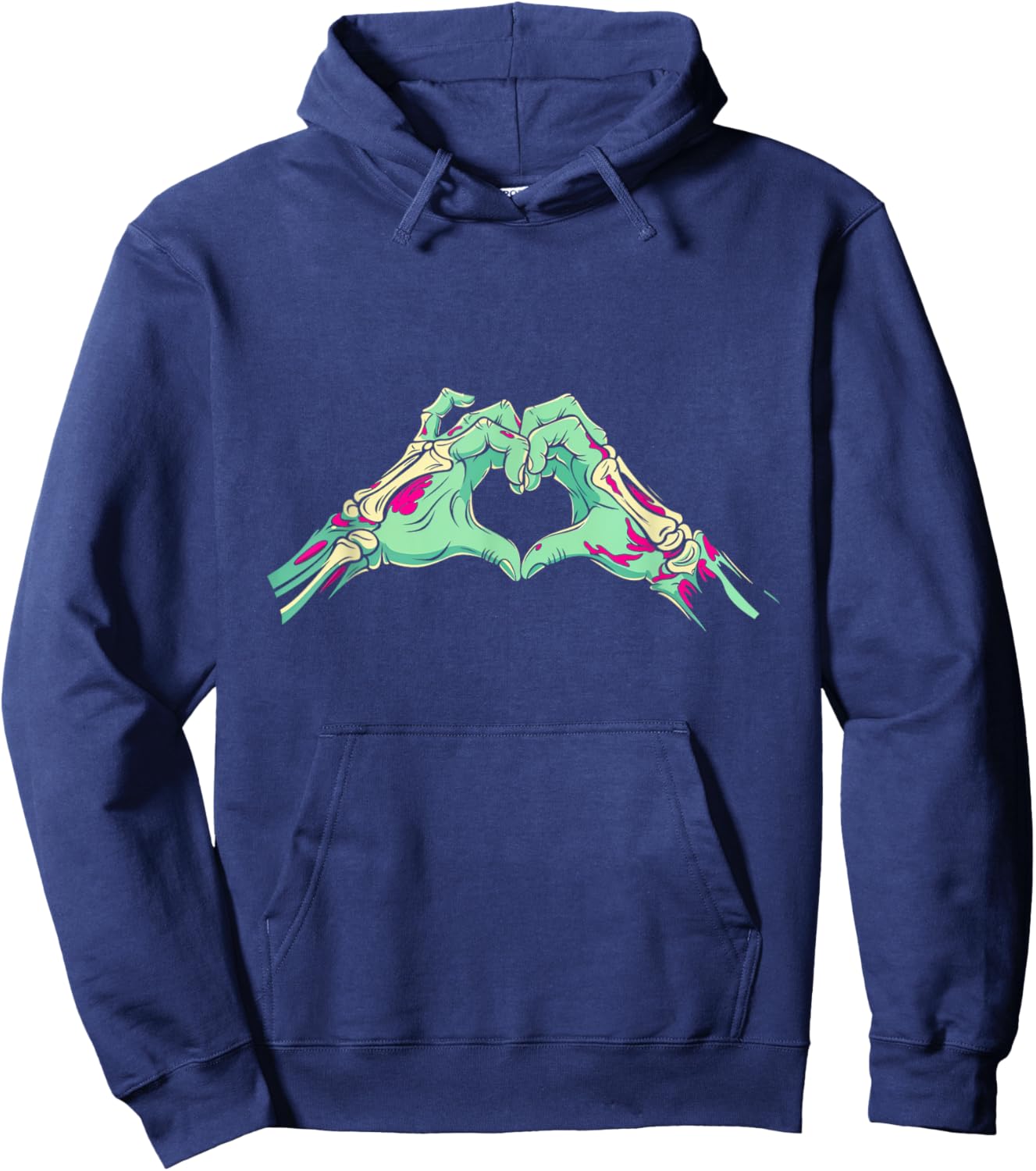 Zombie Hands Heart Love Skeleton Horror Tattoos Hoodie - Hoodie | Navy