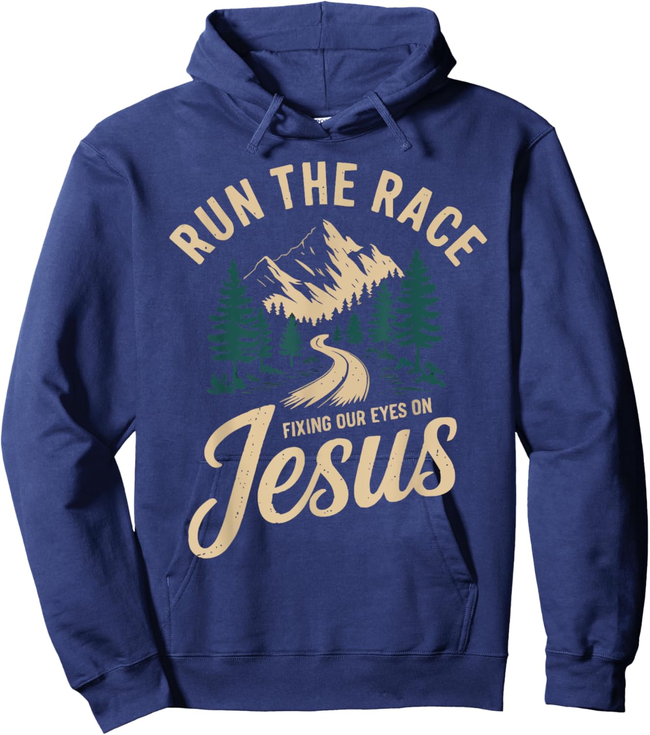 Running Jesus Christ Religion Christian Runner Christianity Hoodie - Hoodie | Navy