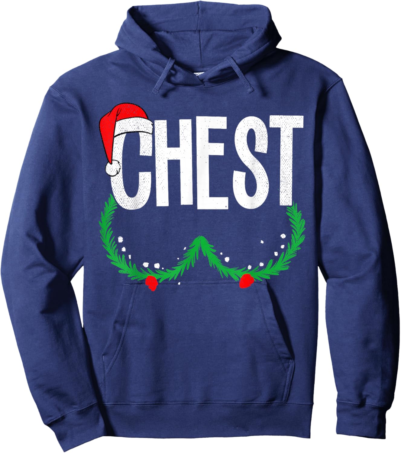 Chest Nuts Matching Chestnuts Funny Christmas Couples Chest Hoodie - Hoodie | Navy