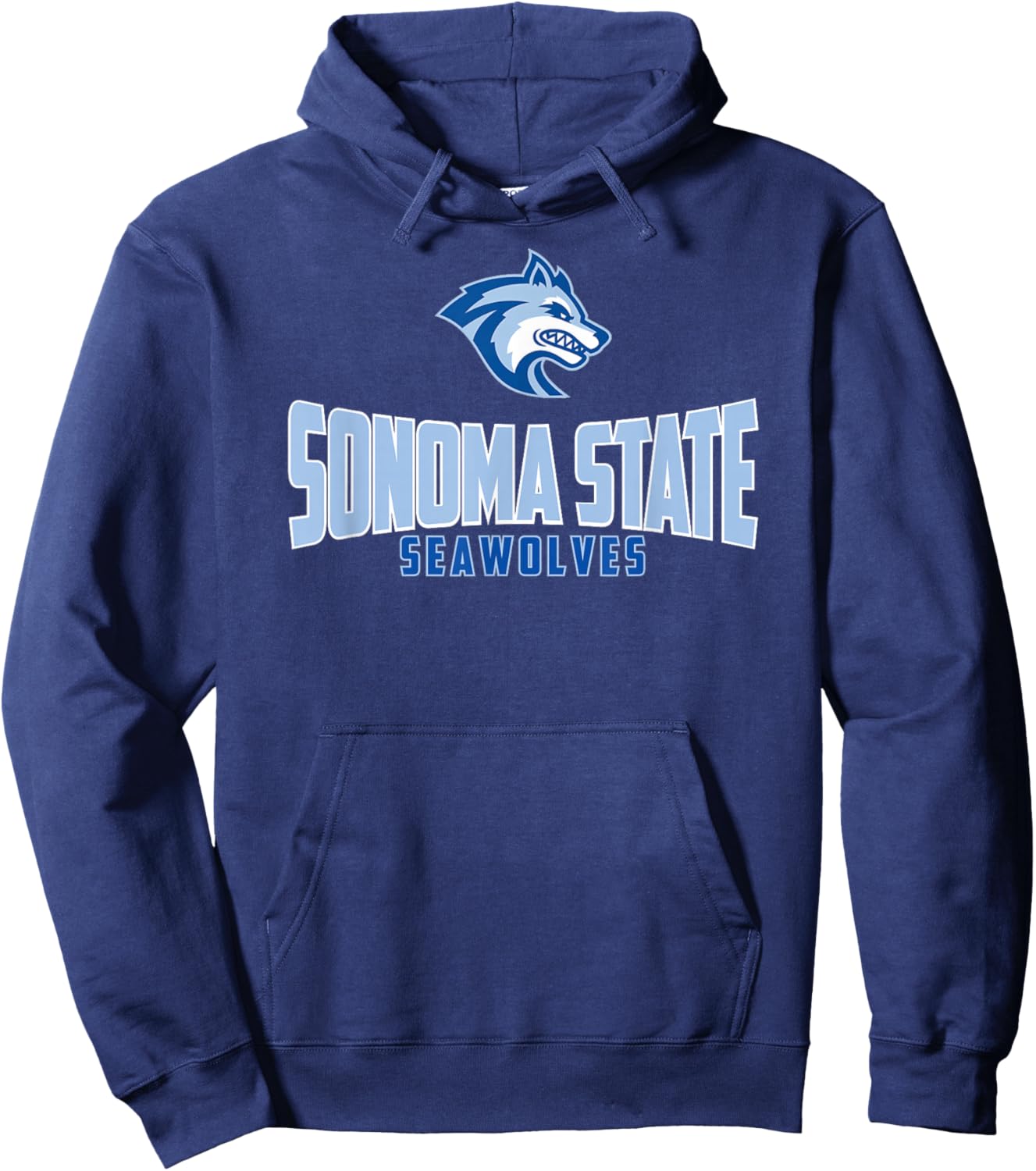 Sonoma State University Seawolves Stacked Seawolf Logo Hoodie - Hoodie | Navy