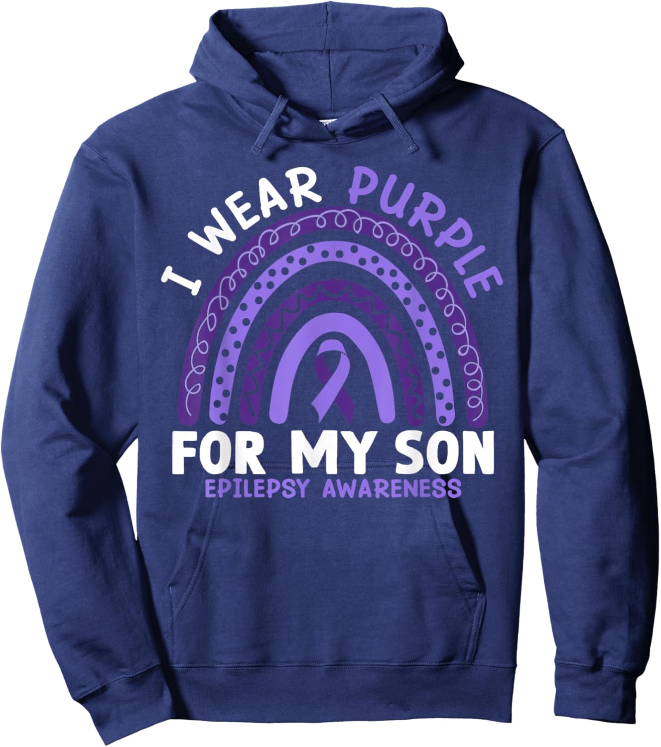 I Wear Purple For My Son Epilepsy Awareness Hoodie - Hoodie | Navy