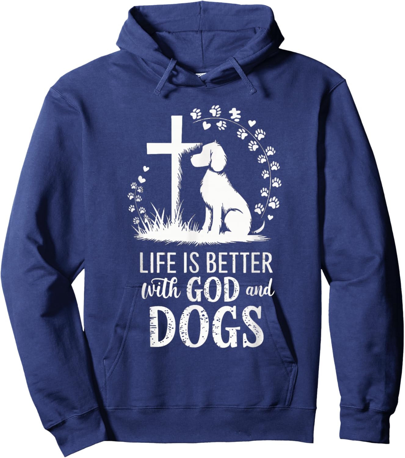 Life Is Better With God And Dogs Hoodie - Hoodie | Navy