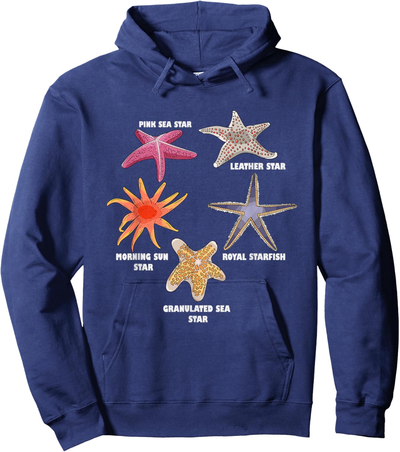 Sea Star Types Starfish Species Underwater Marine Starfish Hoodie - Hoodie | Navy