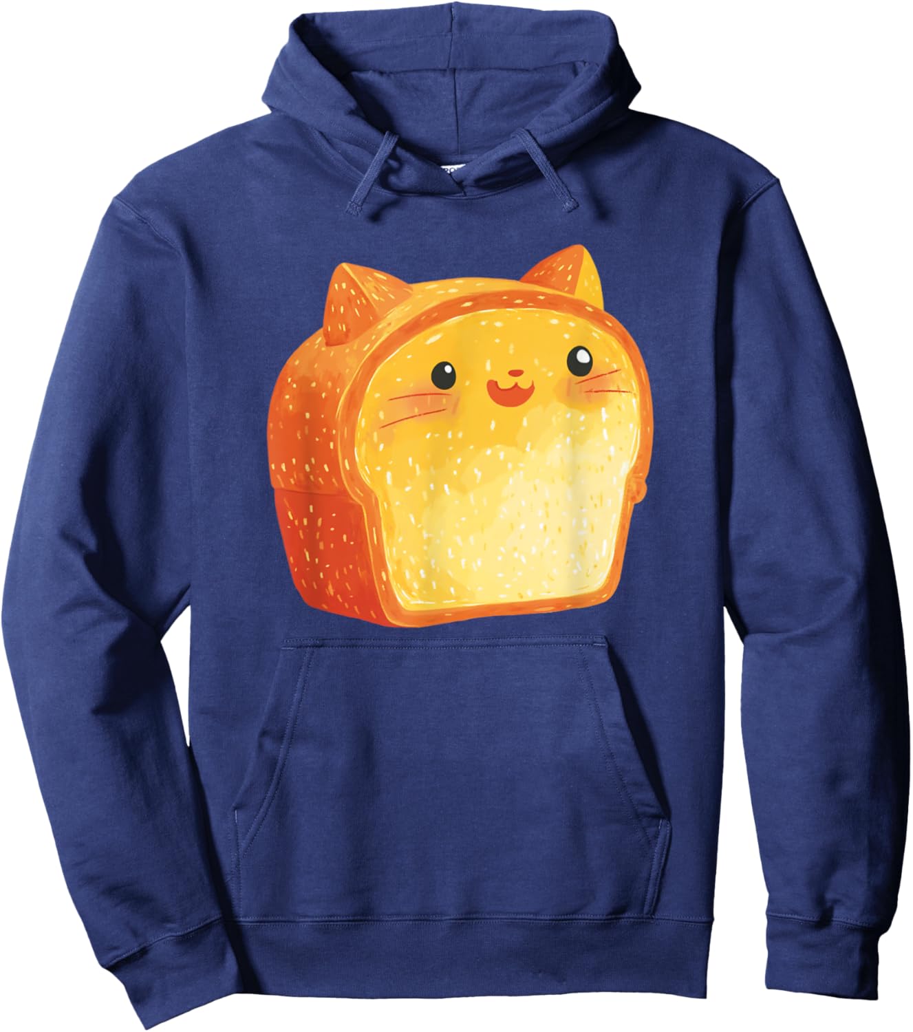 Cute Cat Loaf Illustration Bread Cat Hoodie - Hoodie | Navy
