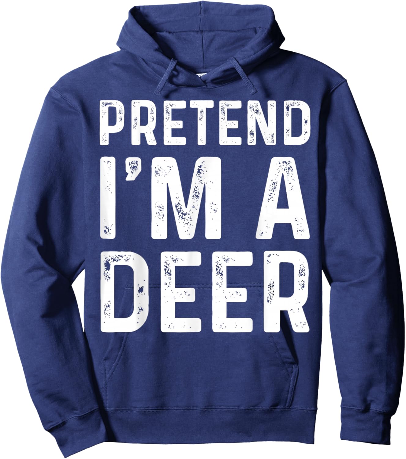 Pretend I'm A Deer Funny Lazy Halloween Costume Party Hoodie - Hoodie | Navy