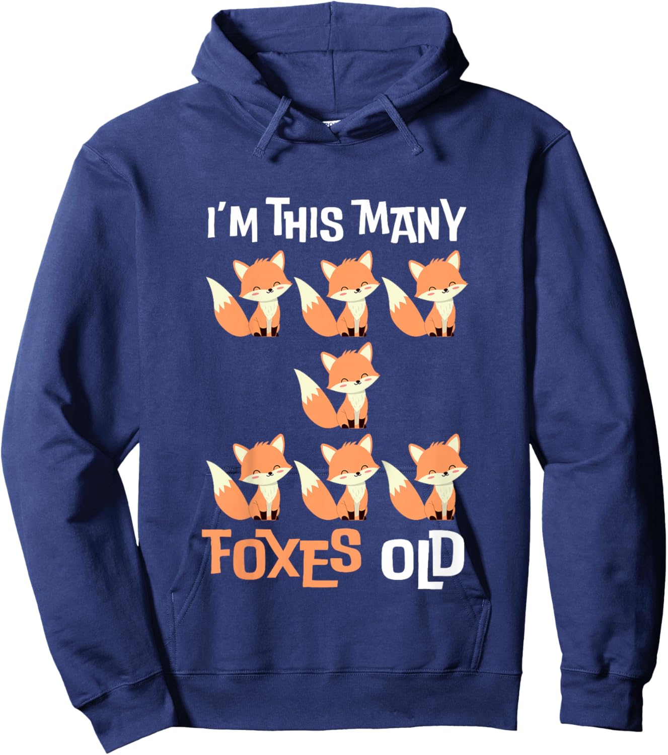 Kids I'm This Many Foxes Old - Fox 7th Birthday 7 Years Old Bday Hoodie - Hoodie | Navy