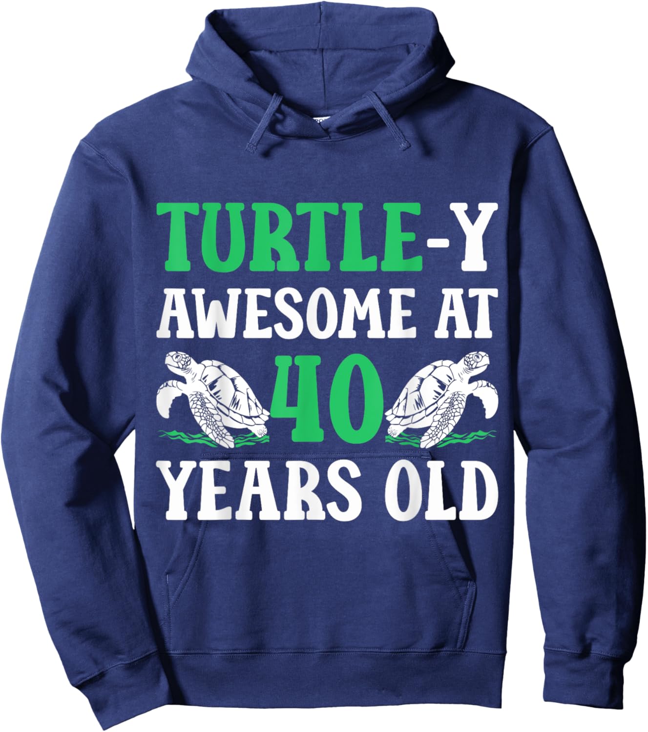 40th Birthday Turtle 40 Years Old Turtle Lover Hoodie - Hoodie | Navy