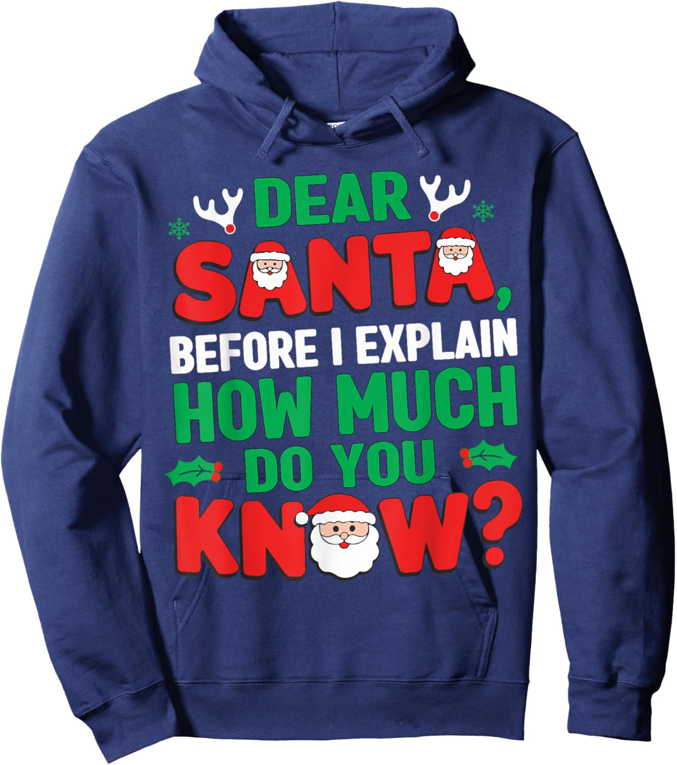 Dear Santa I Can Explain Funny Christmas Shirts Kids Boys Hoodie - Hoodie | Navy