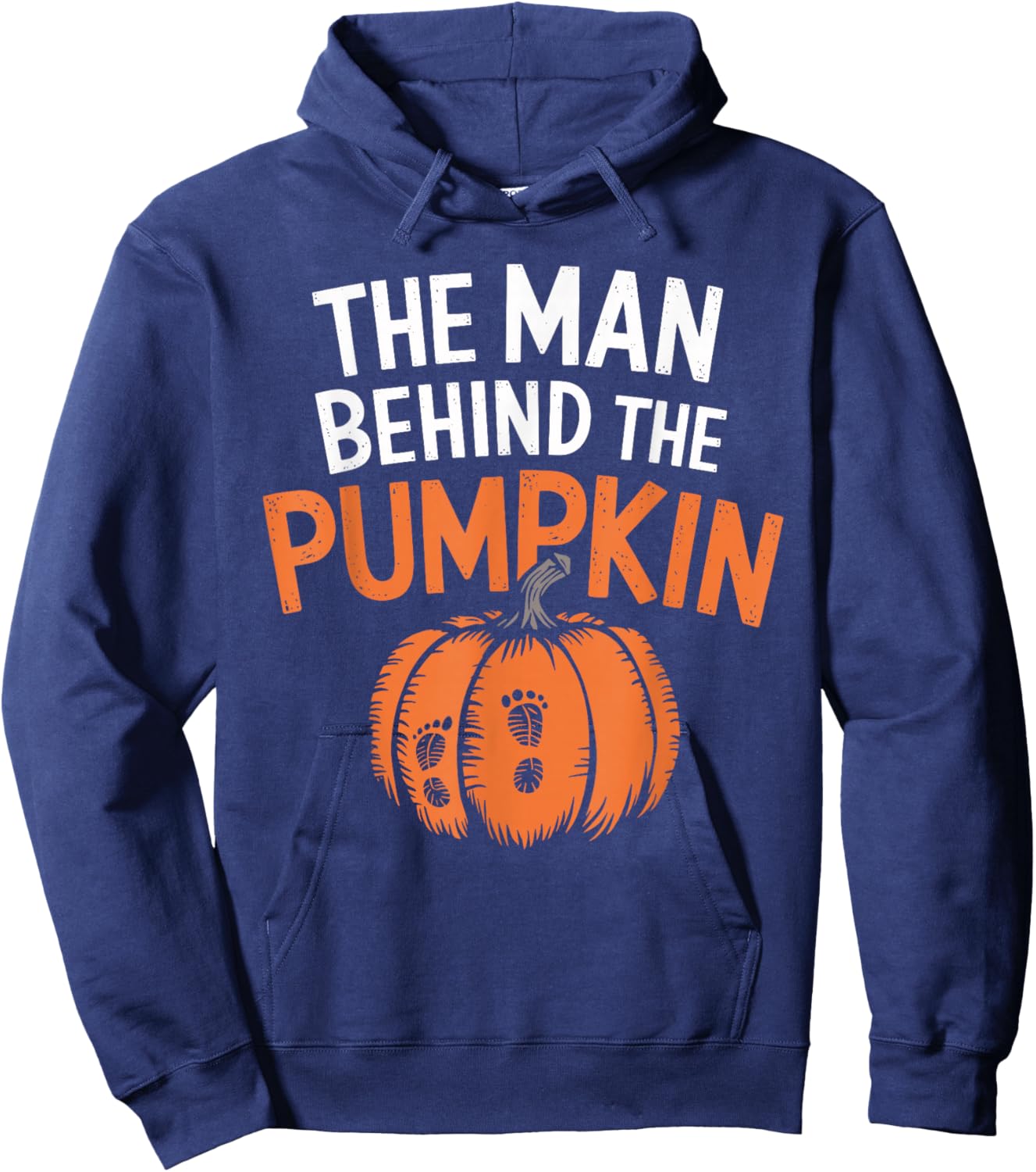 Man Behind The Pumpkin Halloween Pregnancy Hoodie - Hoodie | Navy