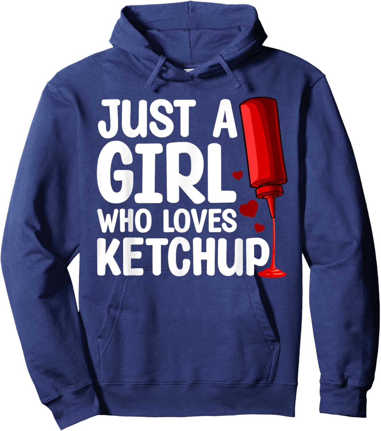 Cool Ketchup Art Girls Kid Ketchup Novelty Ketchup Hoodie - Hoodie | Navy