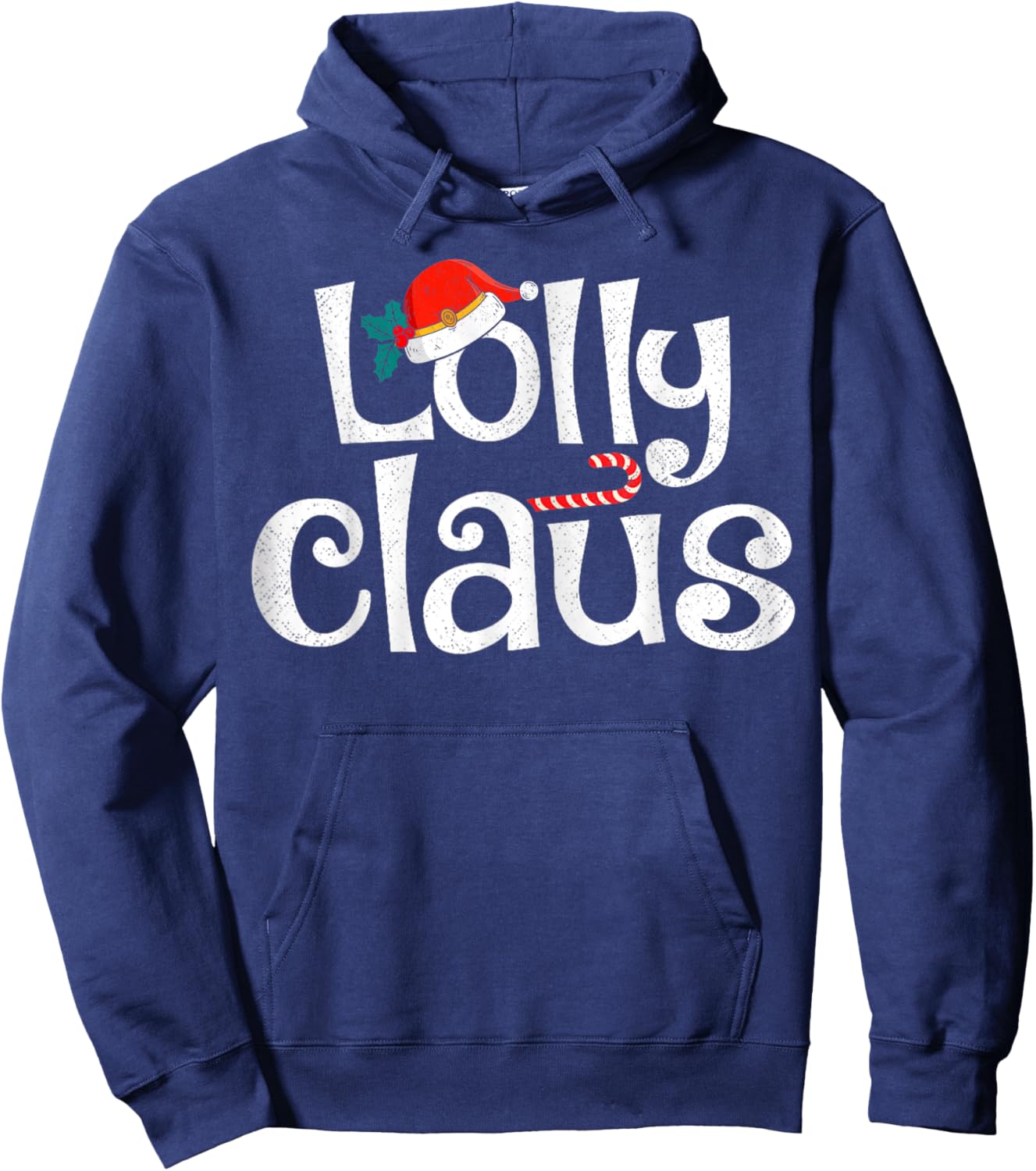 Lolly Claus Christmas Santa Claus Xmas Family Pajamas Hoodie - Hoodie | Navy