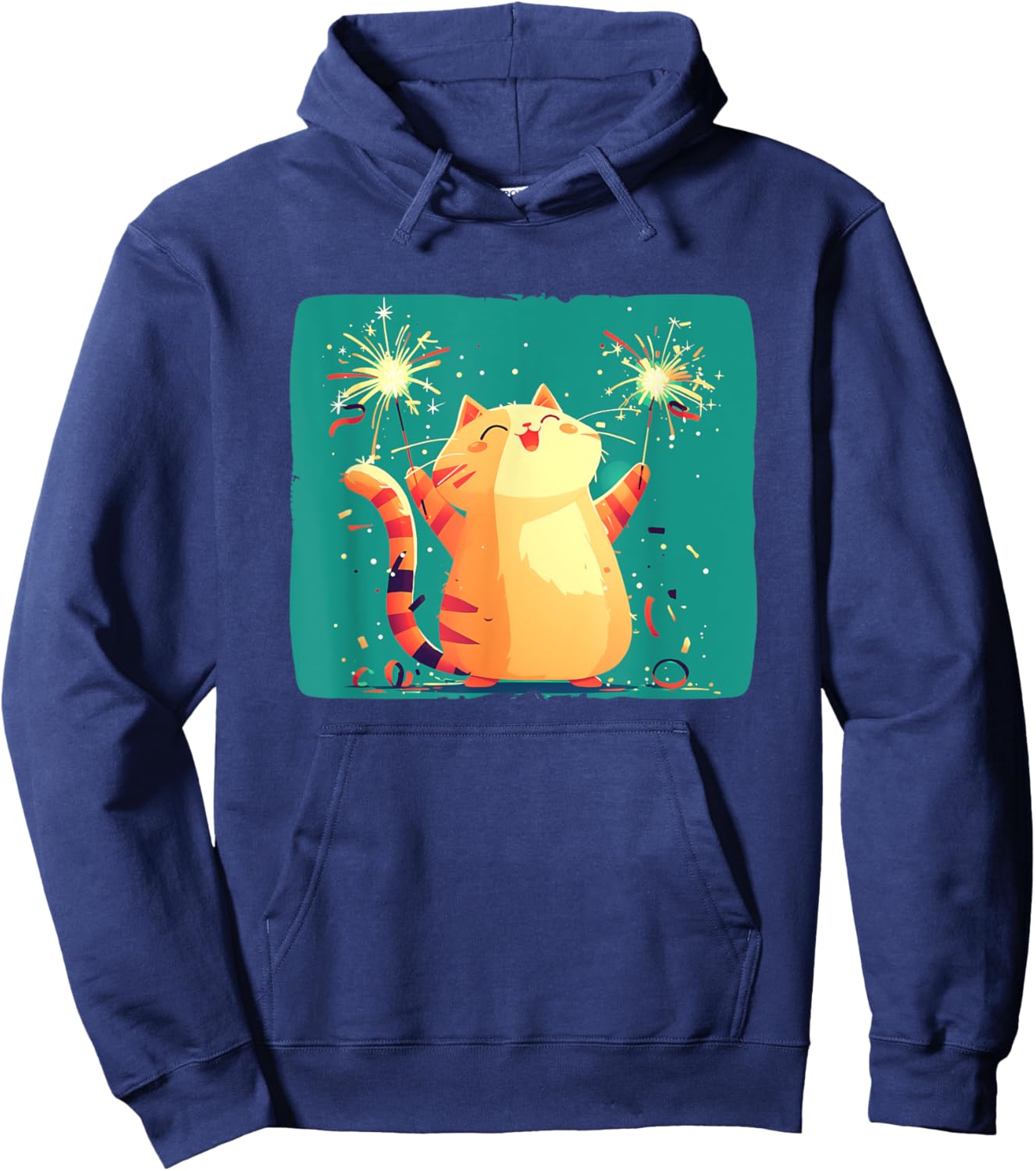 Happy New Year Cat Costume for a Fun Start Hoodie - Hoodie | Navy