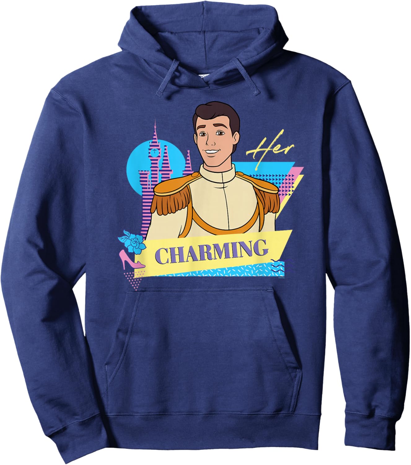 Disney Cinderella Retro Couples Matching Her Prince Charming Hoodie - Hoodie | Navy