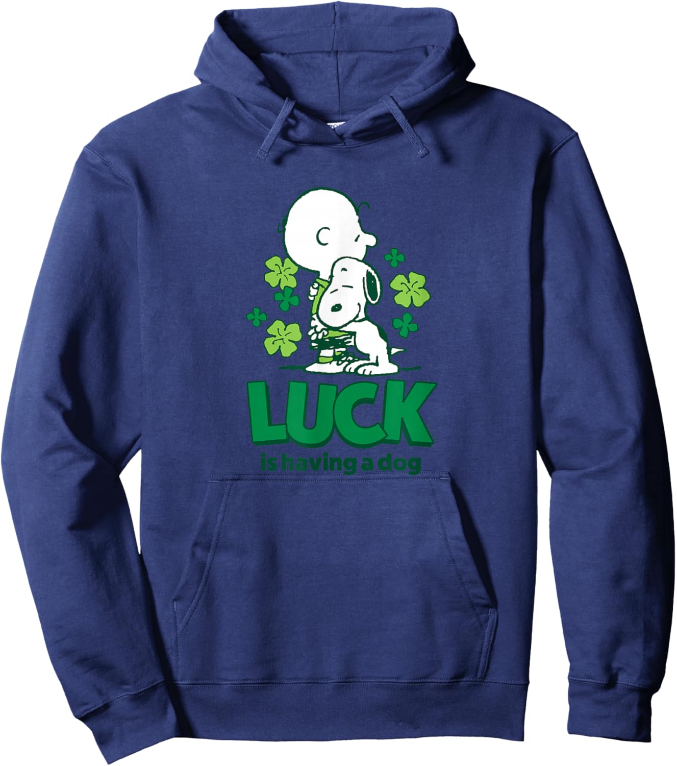 Peanuts - Charlie and Snoopy St. Patrick's Day Lucky Hug Hoodie - Hoodie | Navy