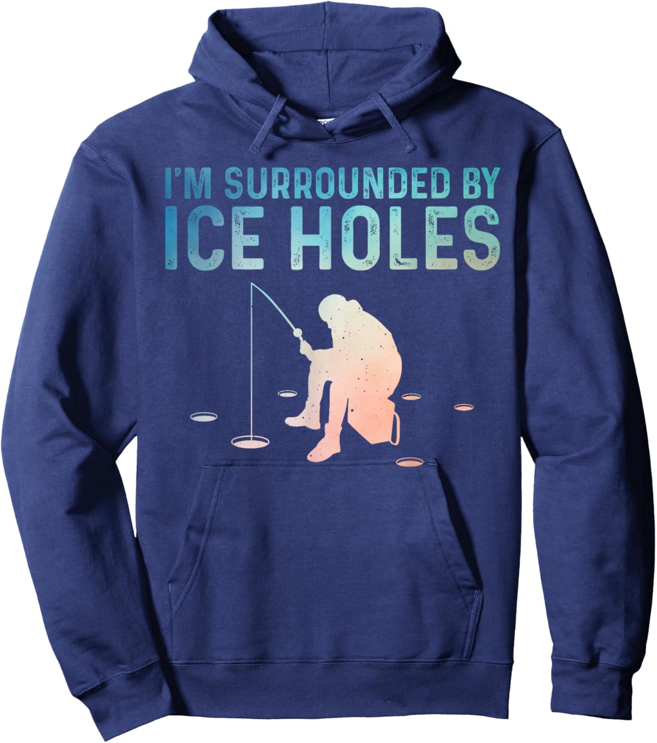 Funny Ice Fishing Novelty Women Ice Fishing Lover Hoodie - Hoodie | Navy