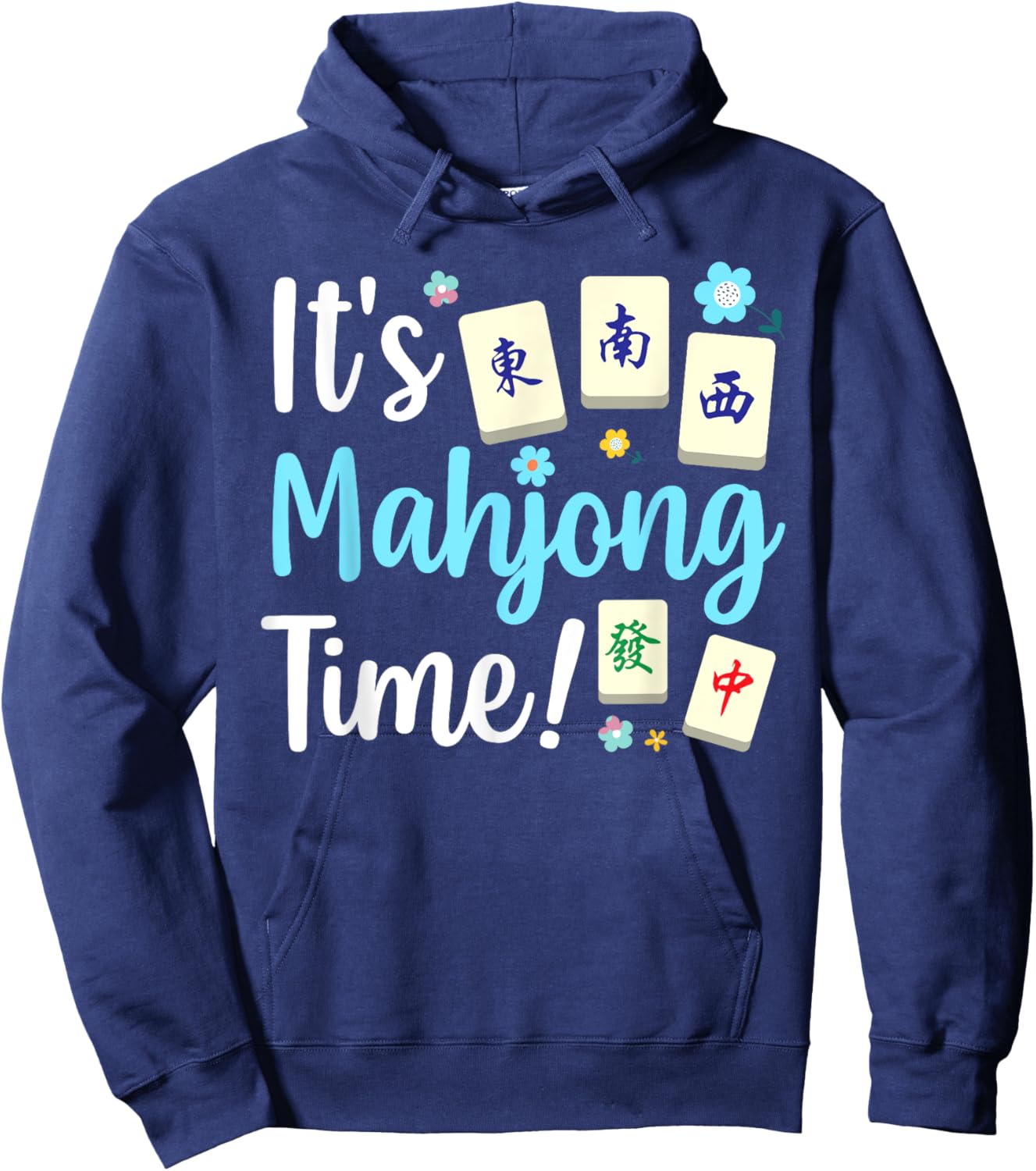 Cute Mahjong Design Women Tile Game Mahjong Player Hoodie - Hoodie | Navy